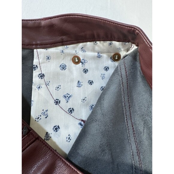Pilcro/Anthropology Faux Leather Wine The Breaker Casual Pants Cropped 29 New - Picture 9 of 16